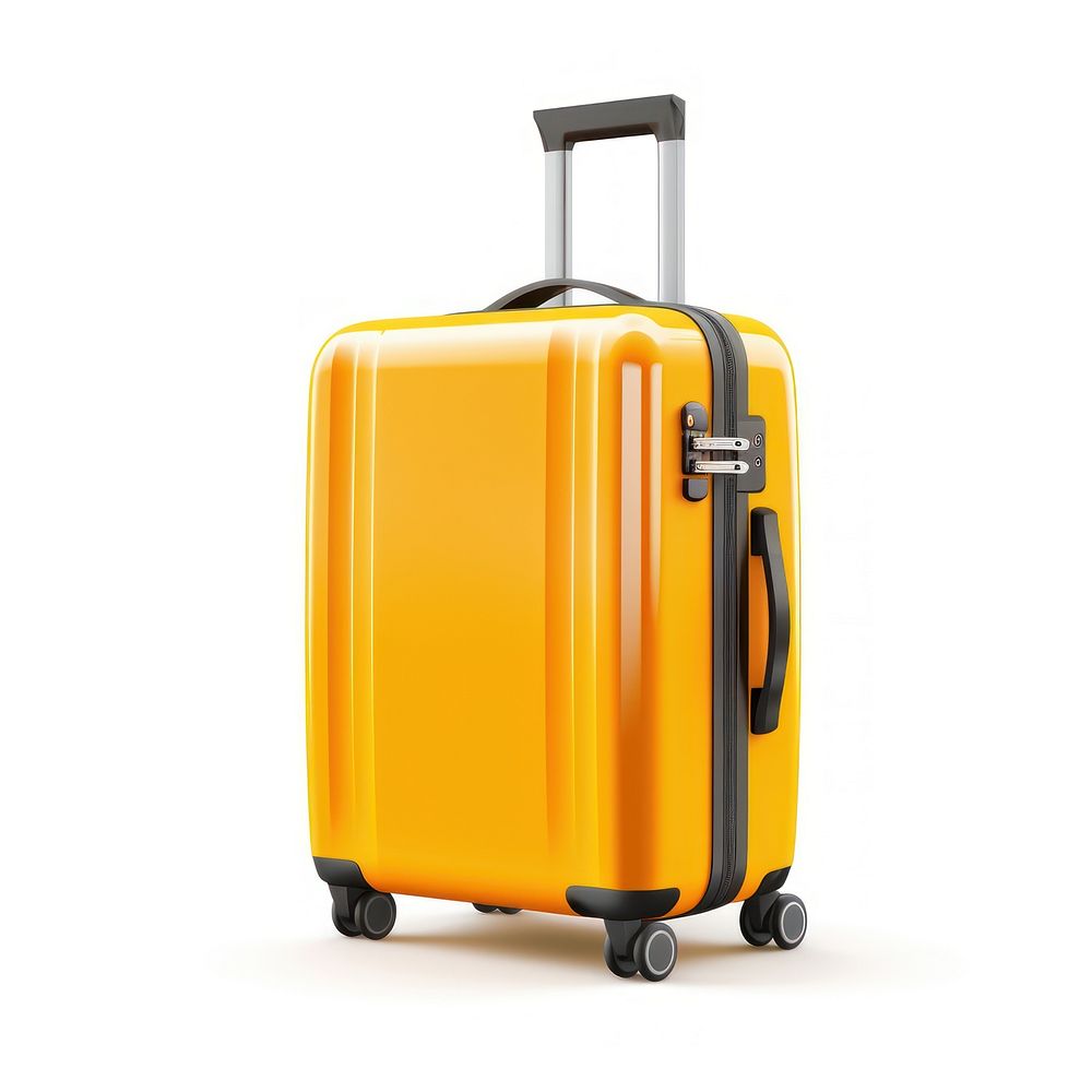 Orange Suitcase suitcase luggage arriving.