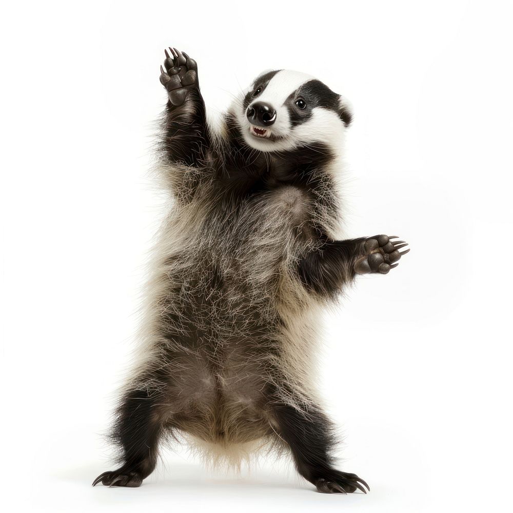 Happy smiling dancing badger wildlife animal mammal.