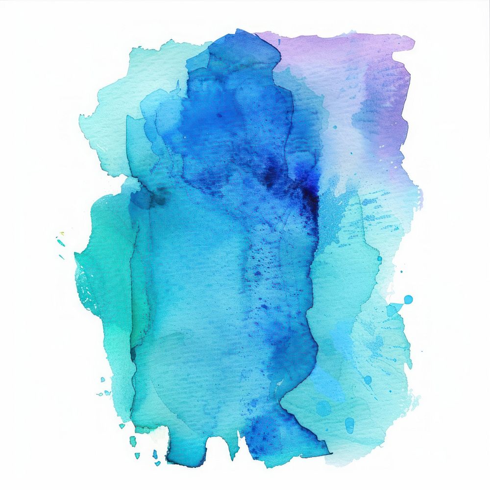 Watercolor of stain backgrounds turquoise painting.