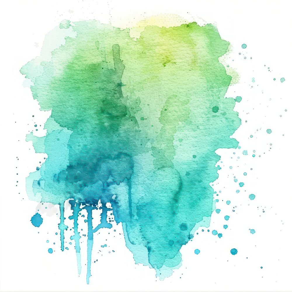 Watercolor of stain backgrounds turquoise painting.