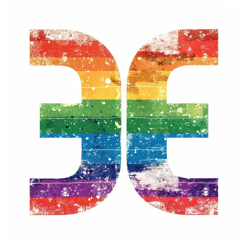 Rainbow sign symbol font logo.