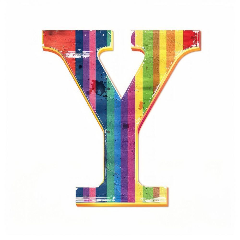 Rainbow with alphabet Y pattern symbol font.