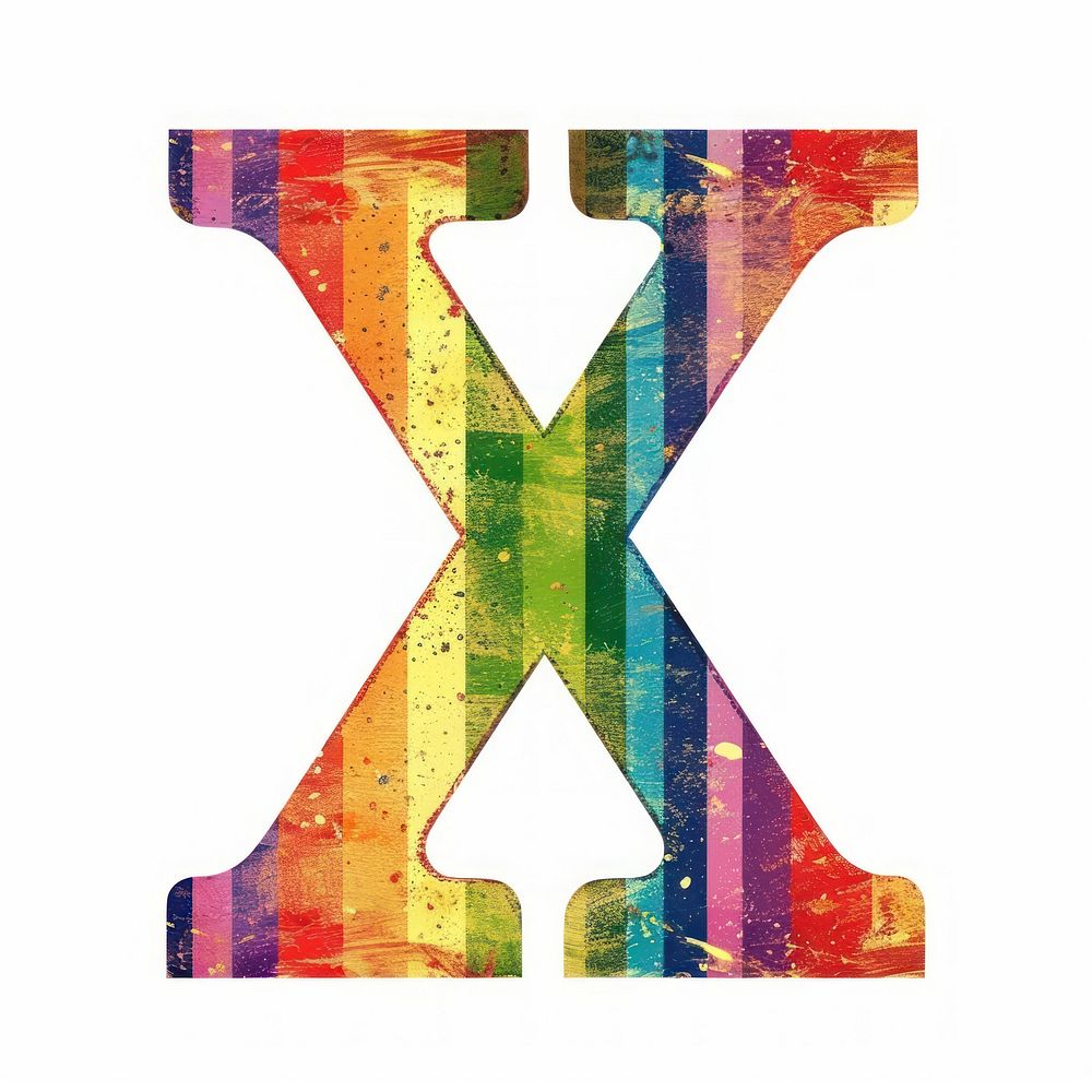 Rainbow with alphabet X pattern symbol font.