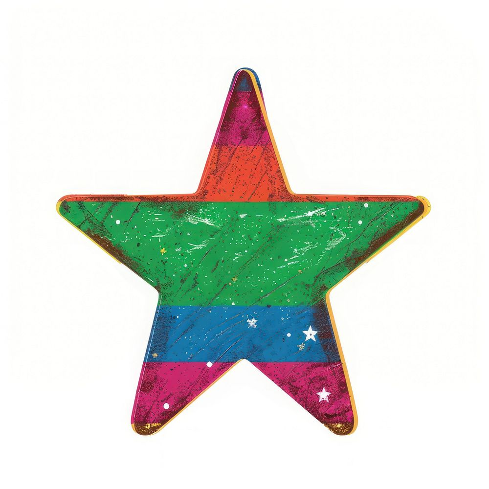 Rainbow with star image white background celebration creativity.