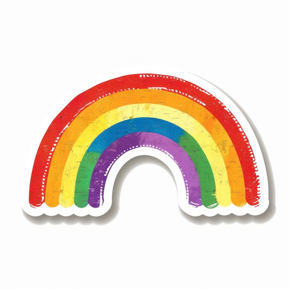 Rainbow with rainbow image font white background celebration.