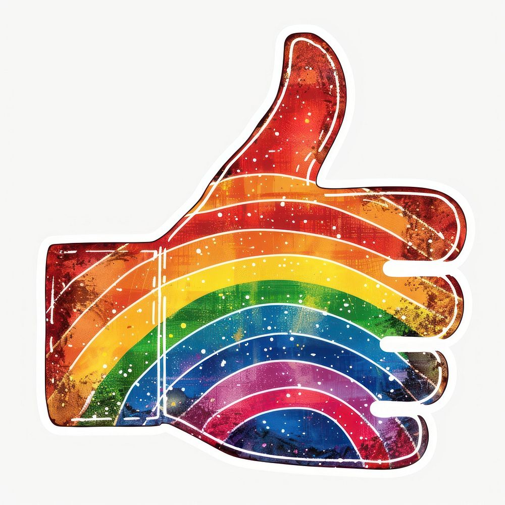 Rainbow with thumb-up sign accessories accessory ketchup.