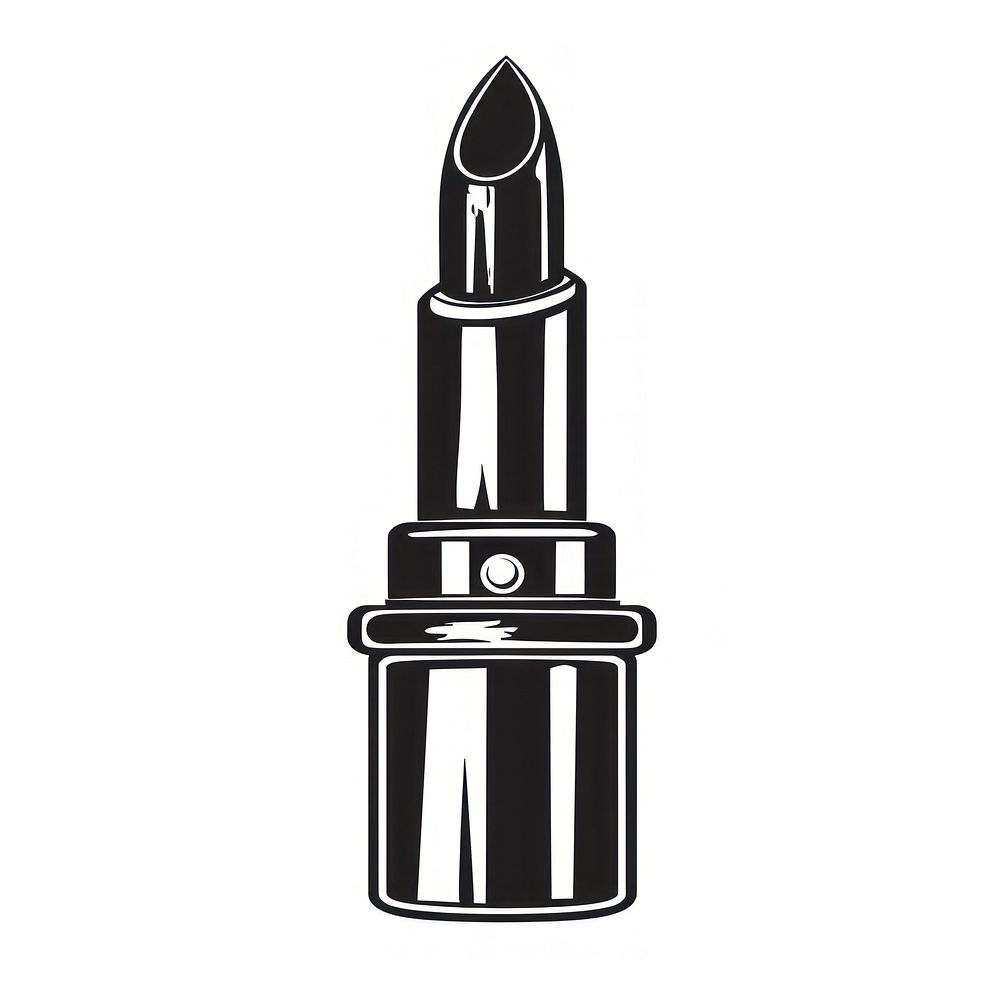 Luxury lipstick bullet cosmetics drawing black.