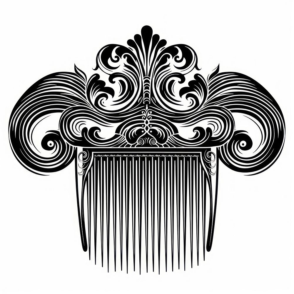 Hair comb drawing creativity monochrome.