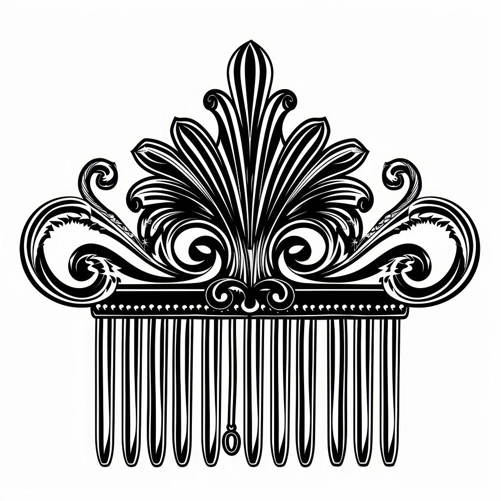 Hair comb drawing black architecture.