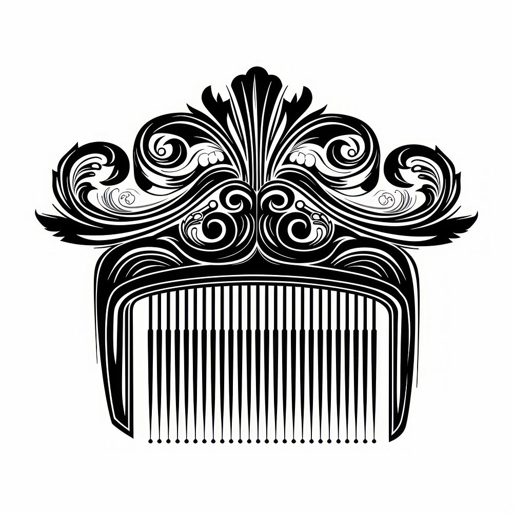 Hair comb drawing white background creativity.