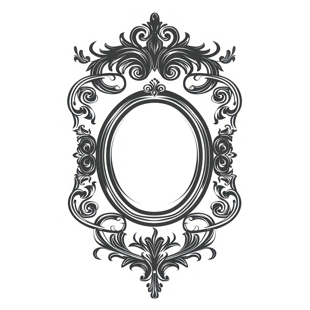 Luxury mirror drawing white background architecture.