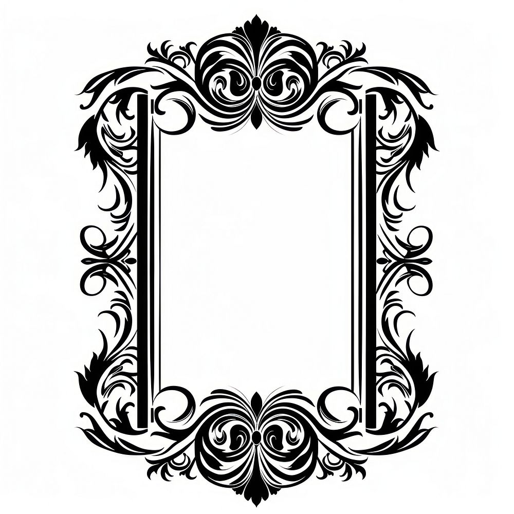 Luxury rectangular mirror pattern drawing black.