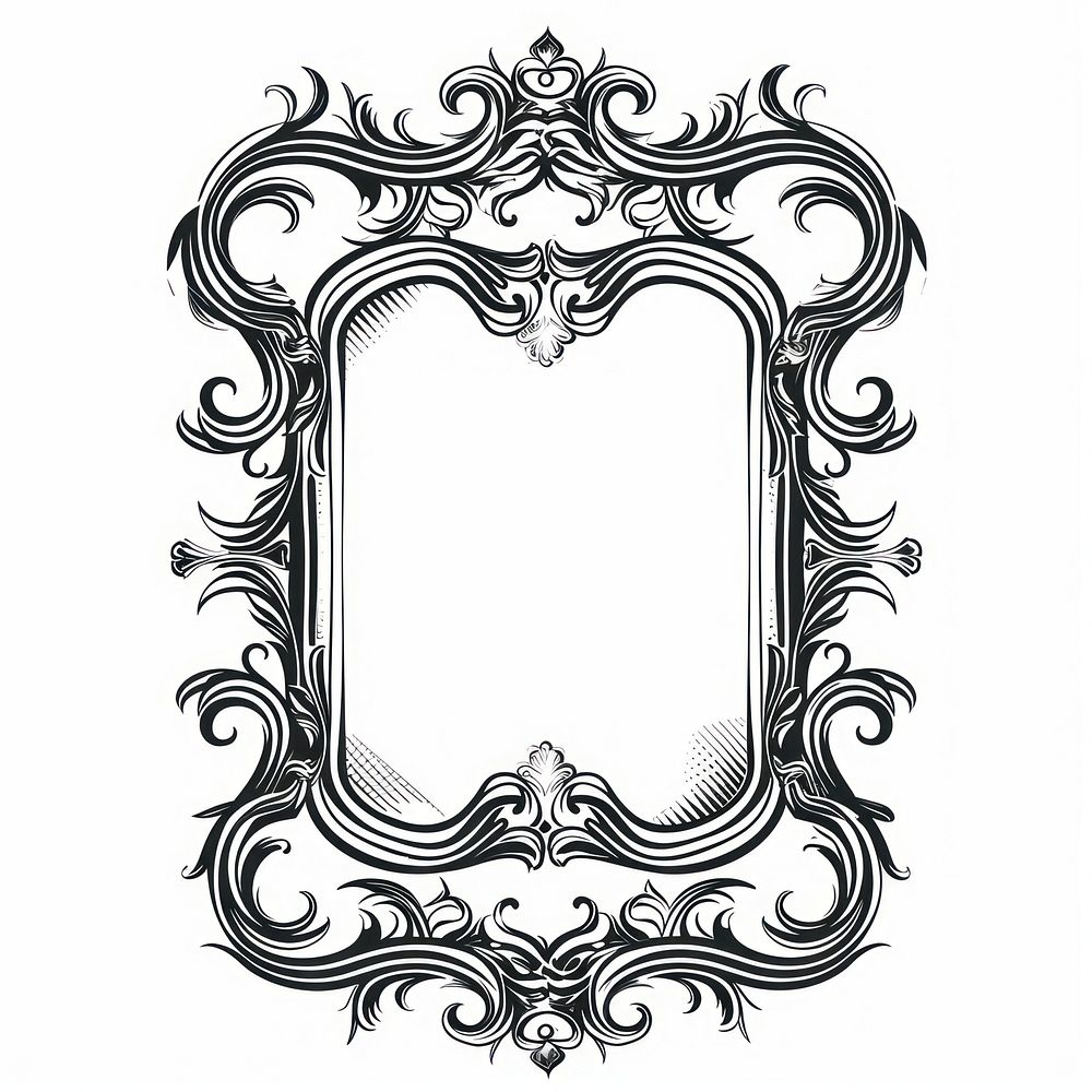 Luxury rectangular mirror drawing white background creativity.