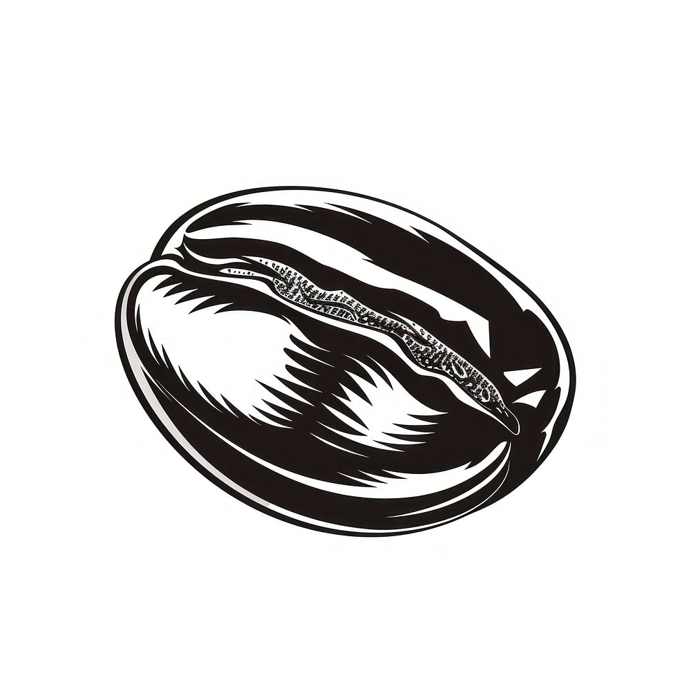 Coffee bean logo white background monochrome.