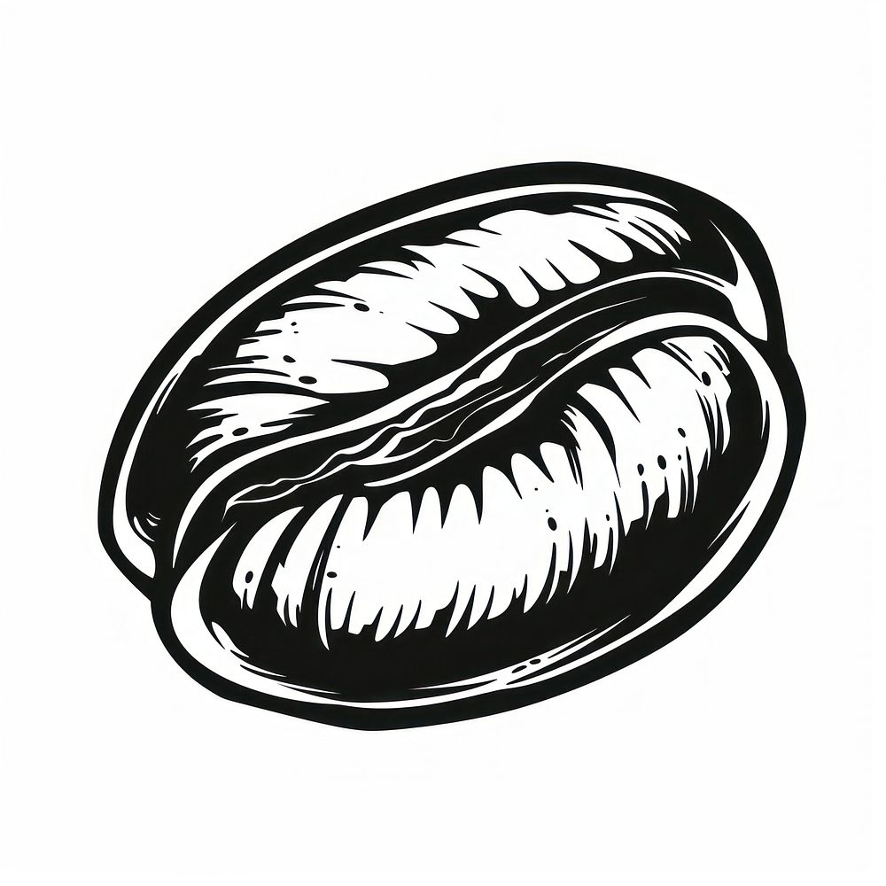 Coffee bean black logo white background.
