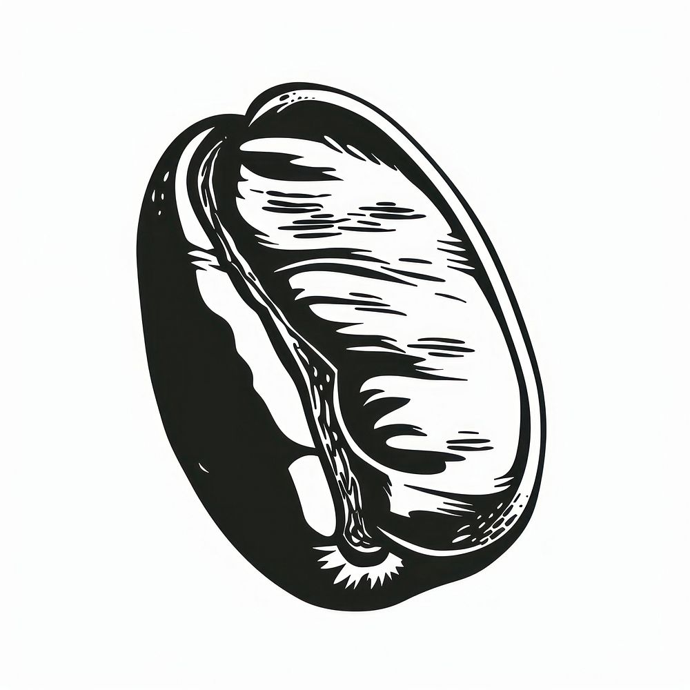 Coffee bean black logo white background.