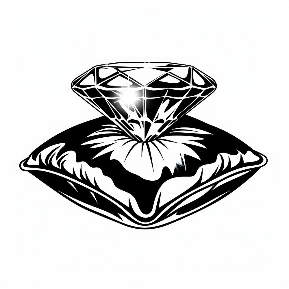 Diamond on a jewelry pillow logo drawing accessories.