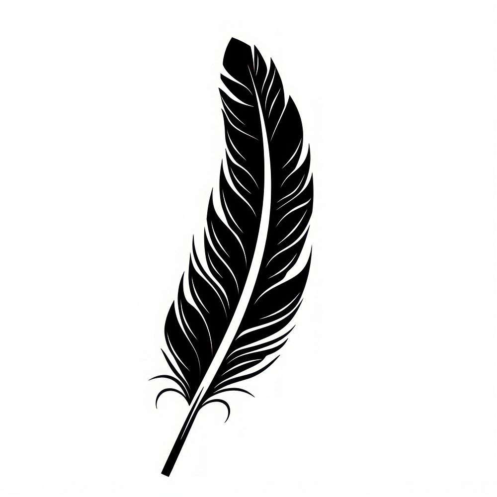 Feather black logo white background.