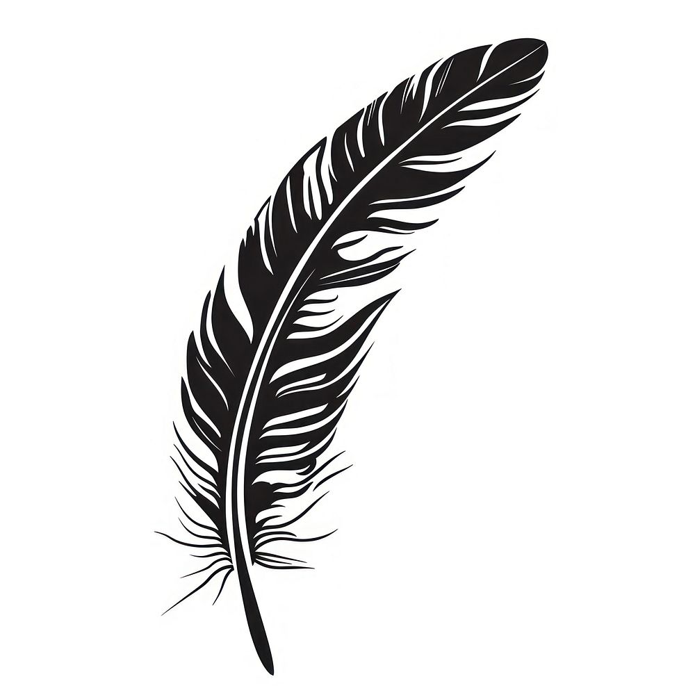 Feather black logo white background.