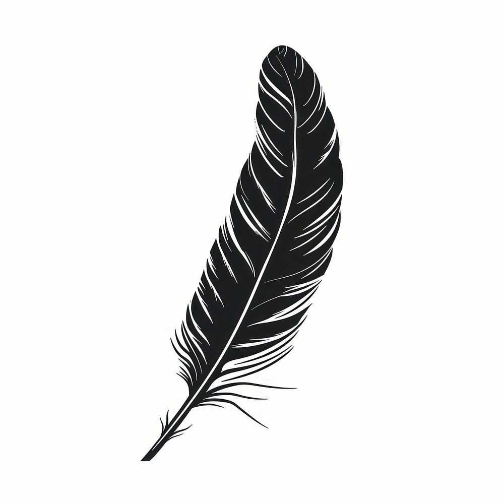 Feather black logo leaf.