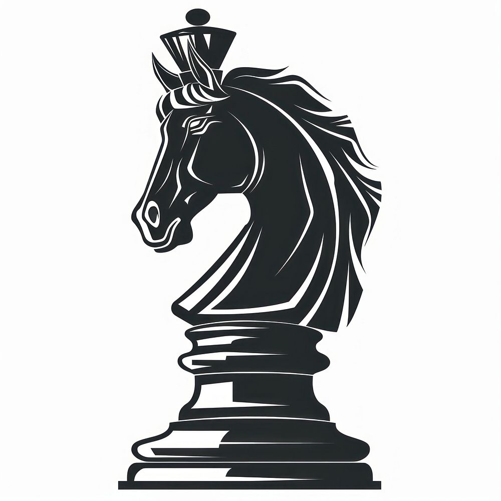 Horse chess white background intelligence chessboard.