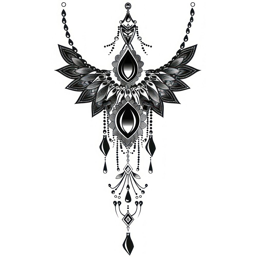Luxury jewel pendent necklace jewelry drawing.