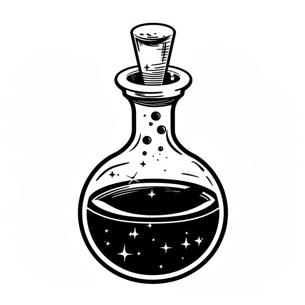 Magic potion tube drawing bottle biotechnology.