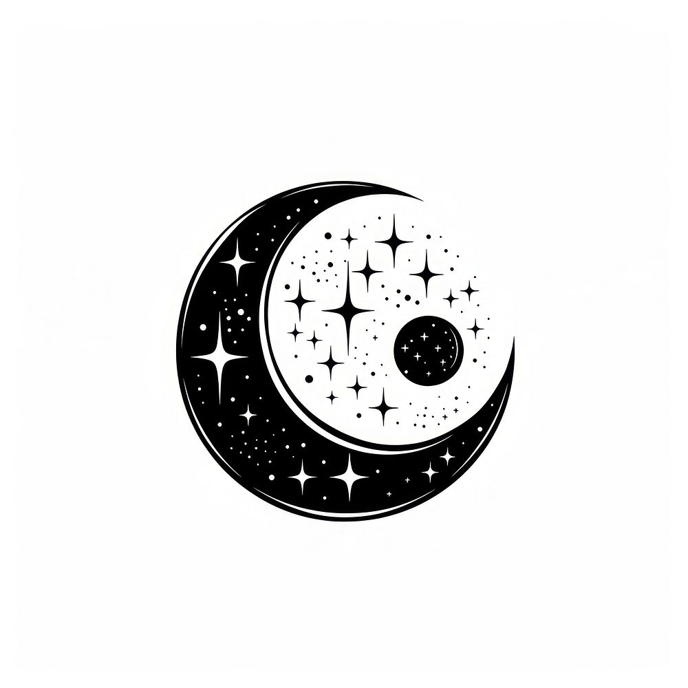 Moon logo monochrome astronomy.