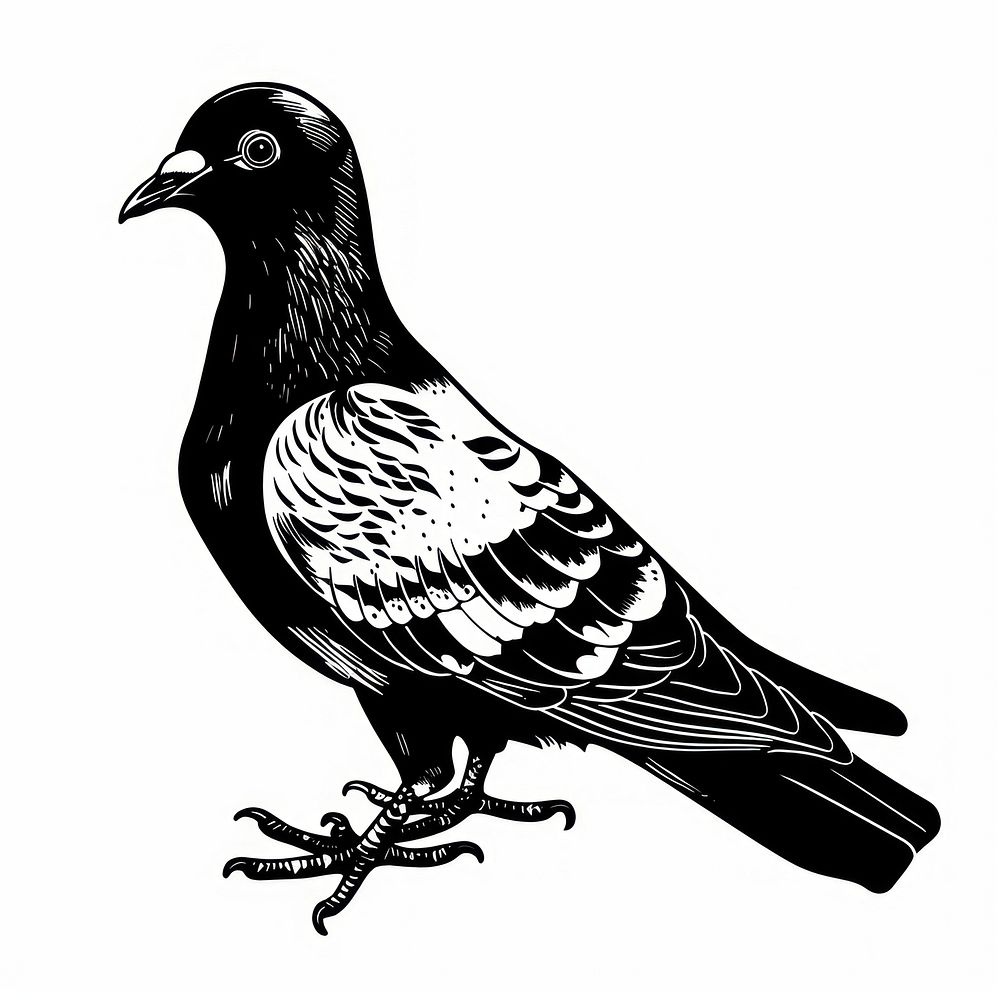 Pigeon animal black bird.