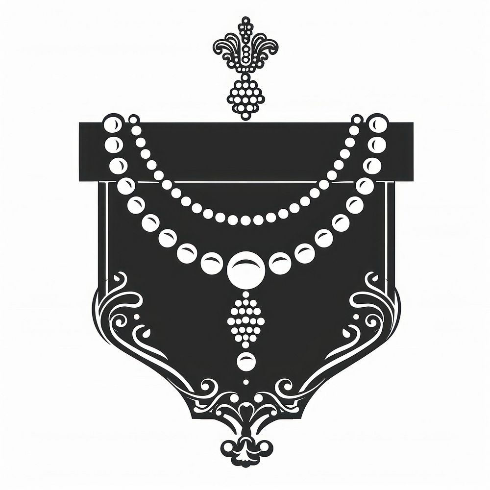 Pearls necklace jewelry black logo.
