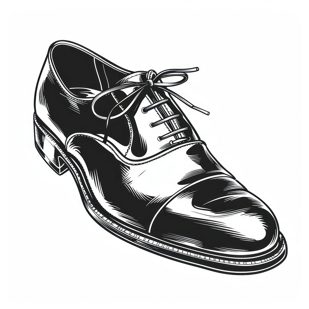 Oxford shoe footwear drawing black.