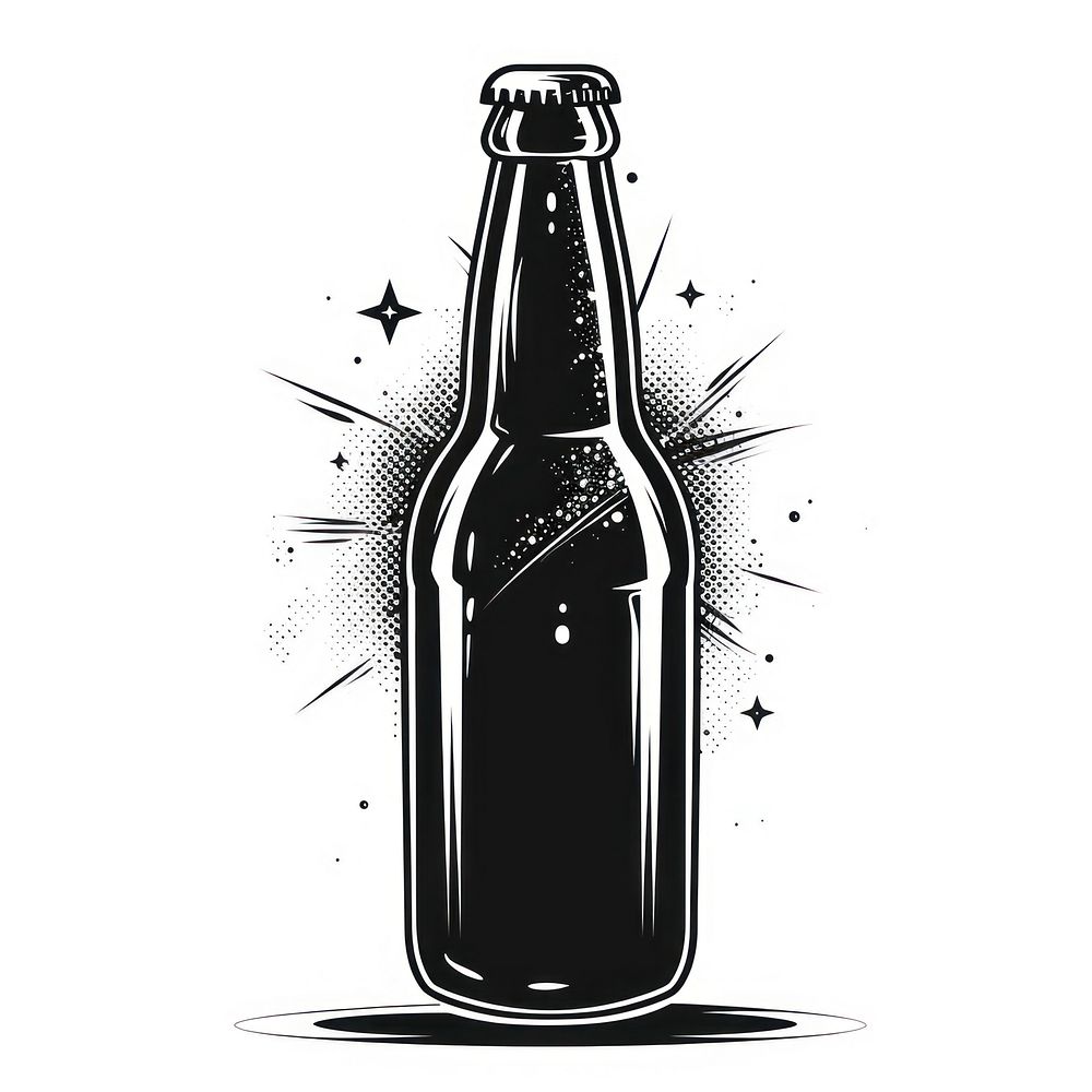 Beer bottle drink black.