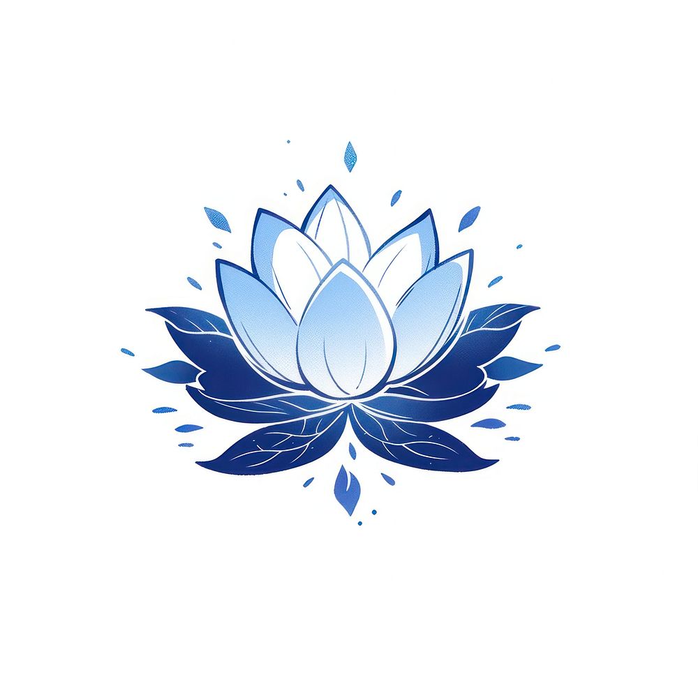 Blue lotus flower plant logo.