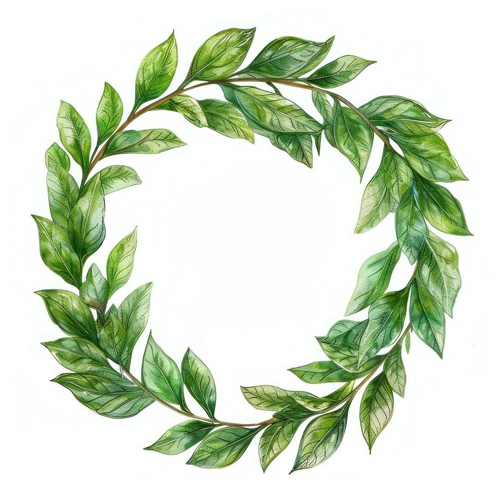 Leave wreath plant green leaf.