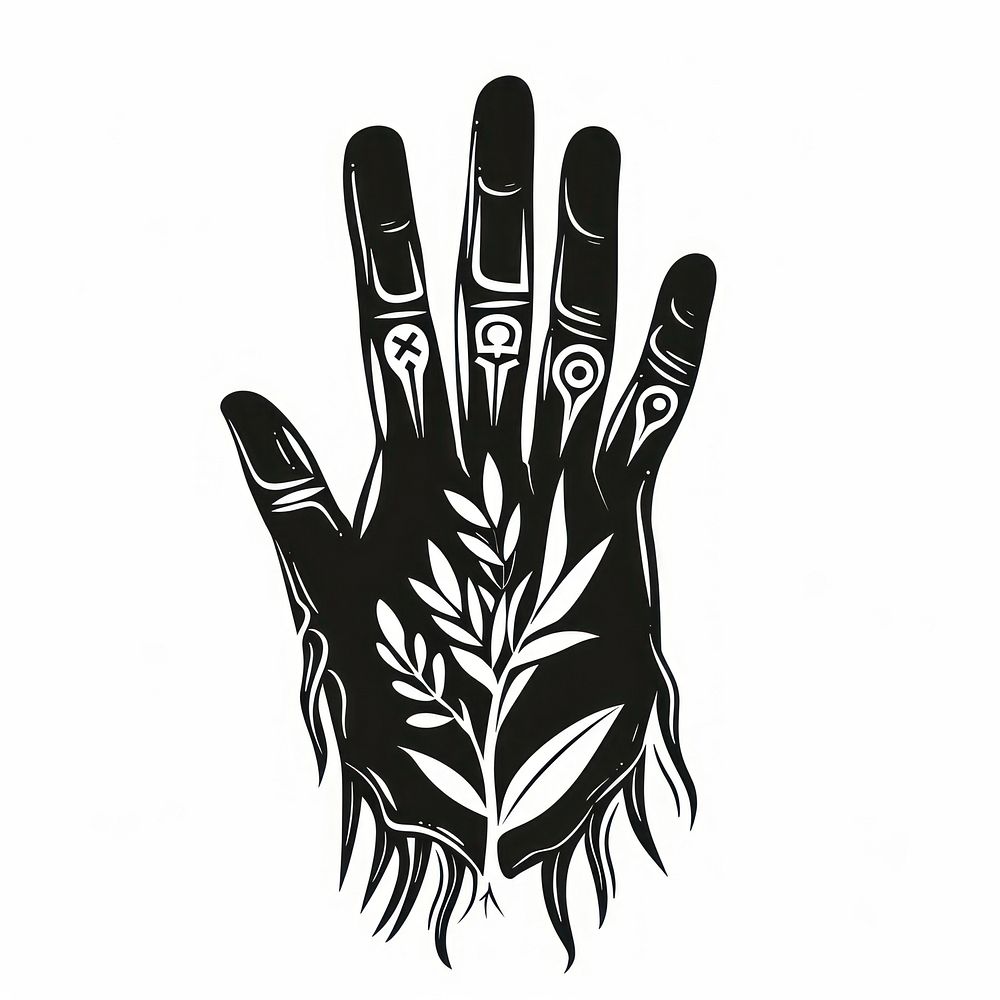 Hand finger black logo.