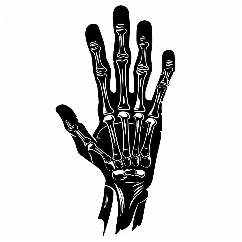 Hand silhouette finger black.