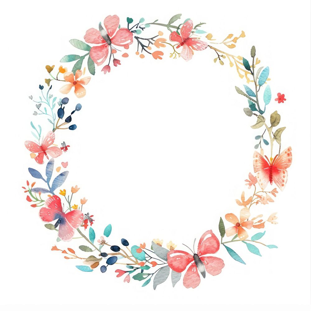 Pattern butterfly circle wreath.