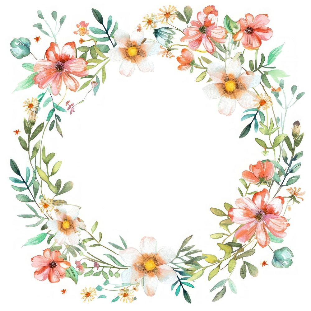 Flower daisy circle border pattern backgrounds wreath.