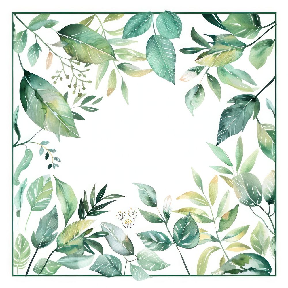 Leaf tropical plants border pattern backgrounds sketch.