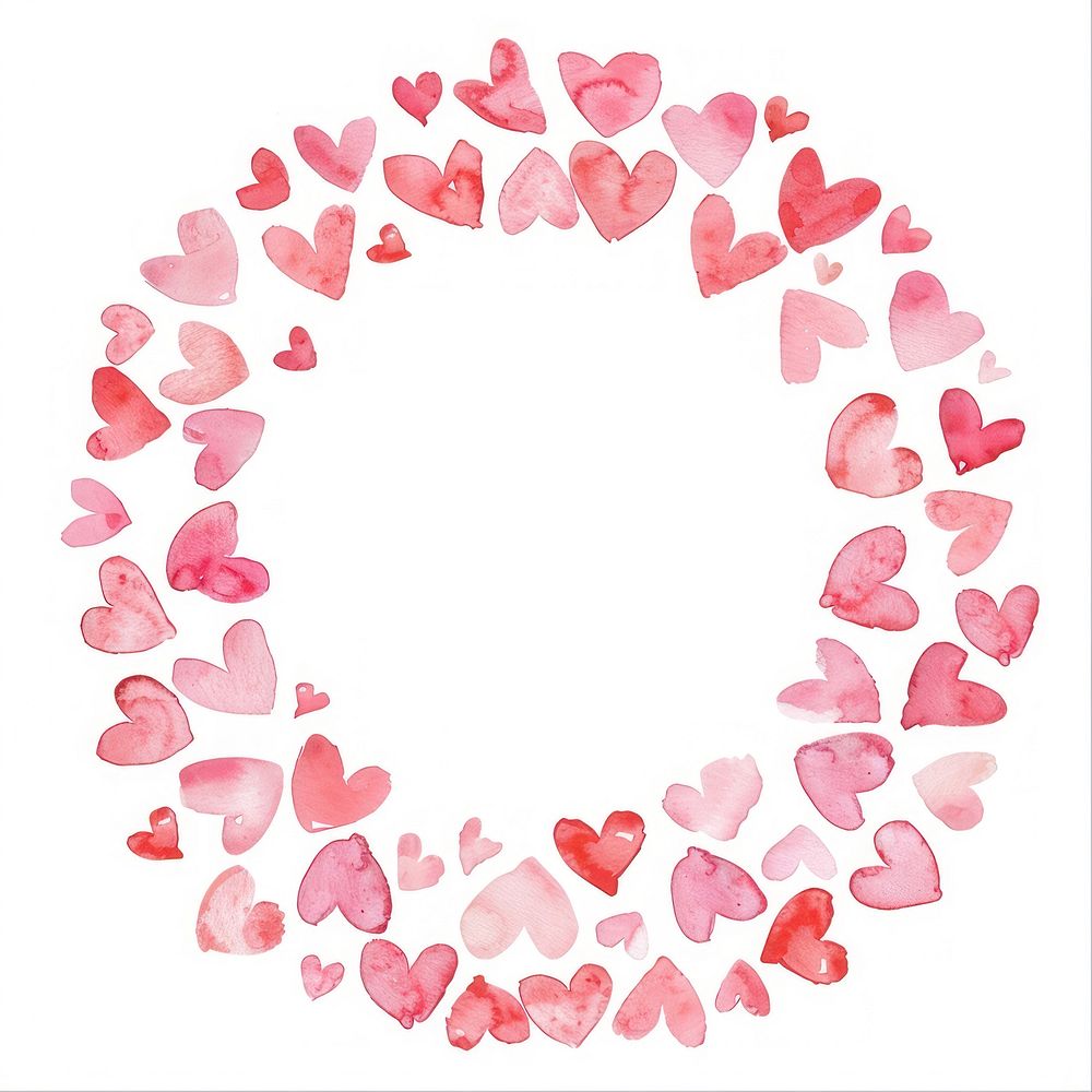 Pink hearts circle border backgrounds pattern petal.