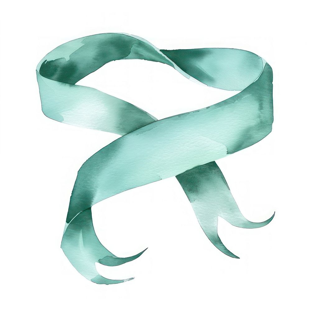 Ribbon mild turquoise individual border white background accessories accessory.