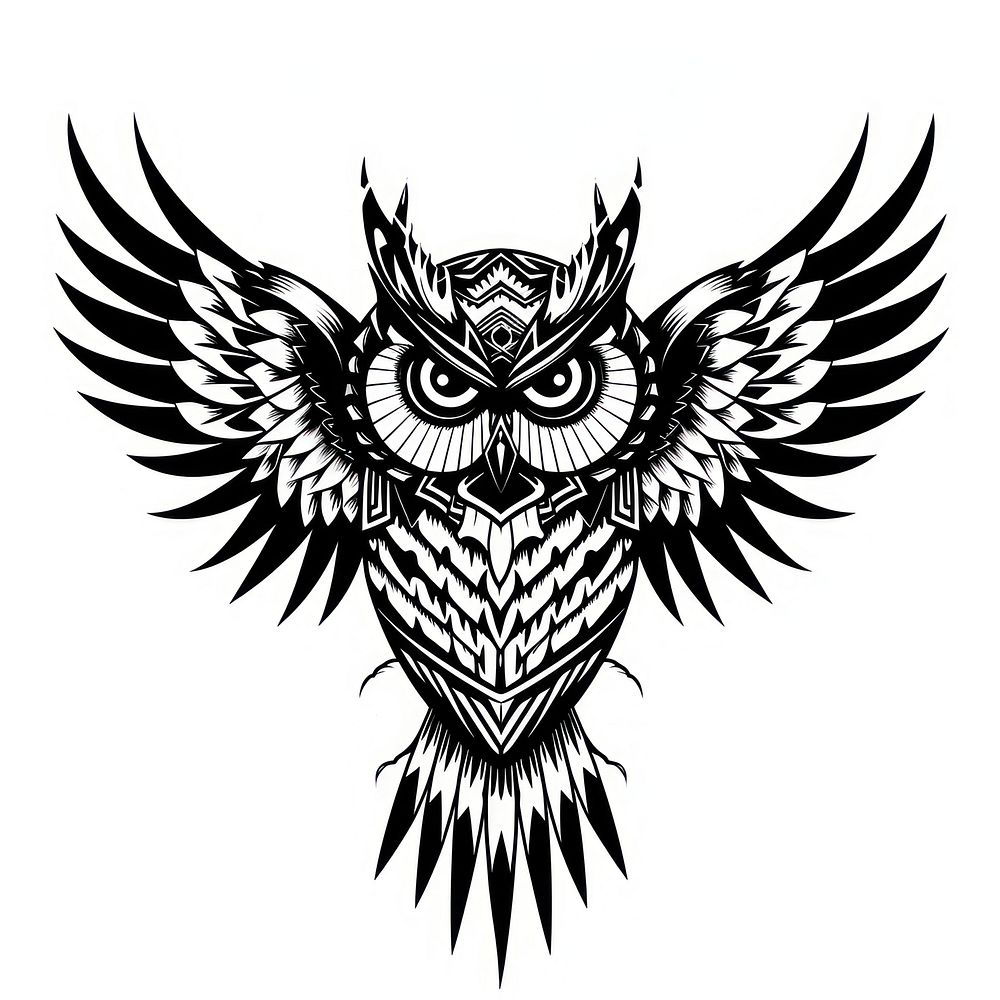 Owl logo creativity monochrome.