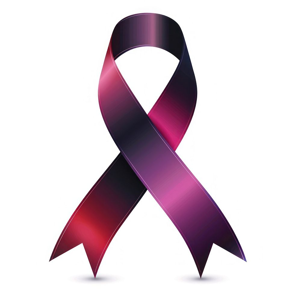 Carcinoid cancer Ribbon gradient symbol white background ampersand.