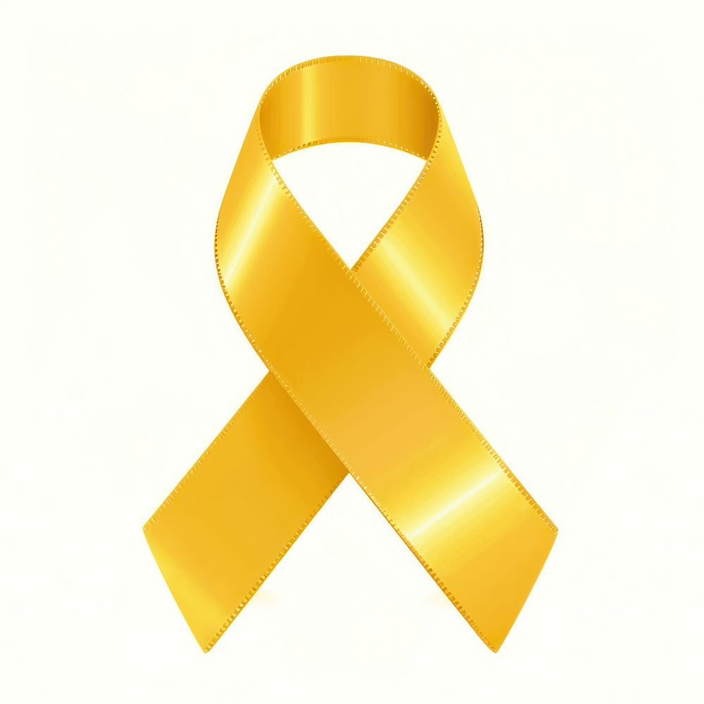 Gold gradient Ribbon cancer symbol.