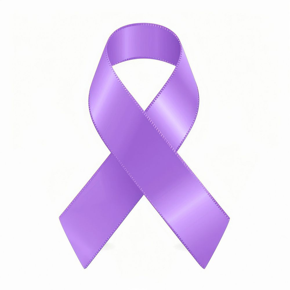 Purple gradient Ribbon cancer letterbox mailbox symbol.