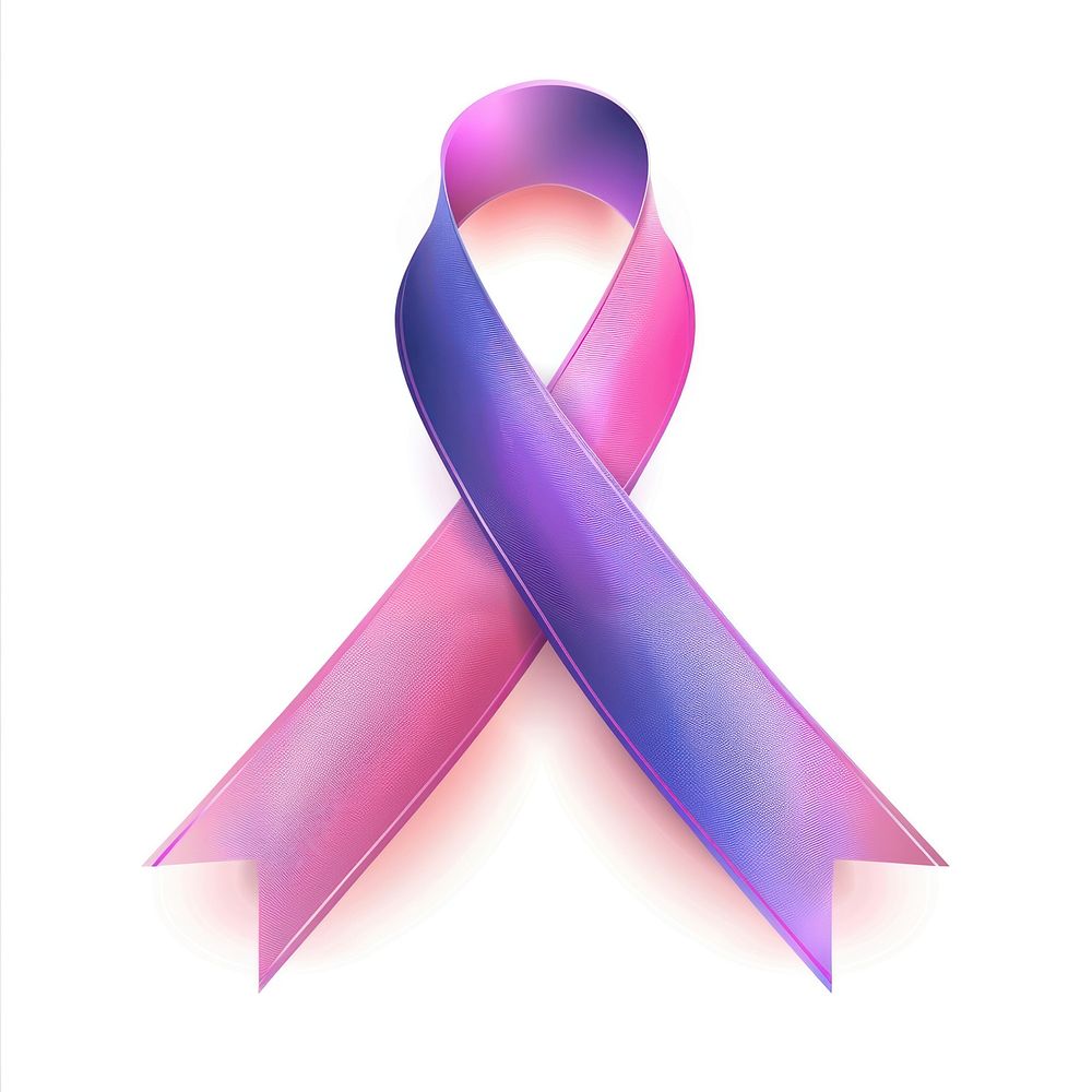 Stomach cancer Ribbon gradient purple ribbon white background.