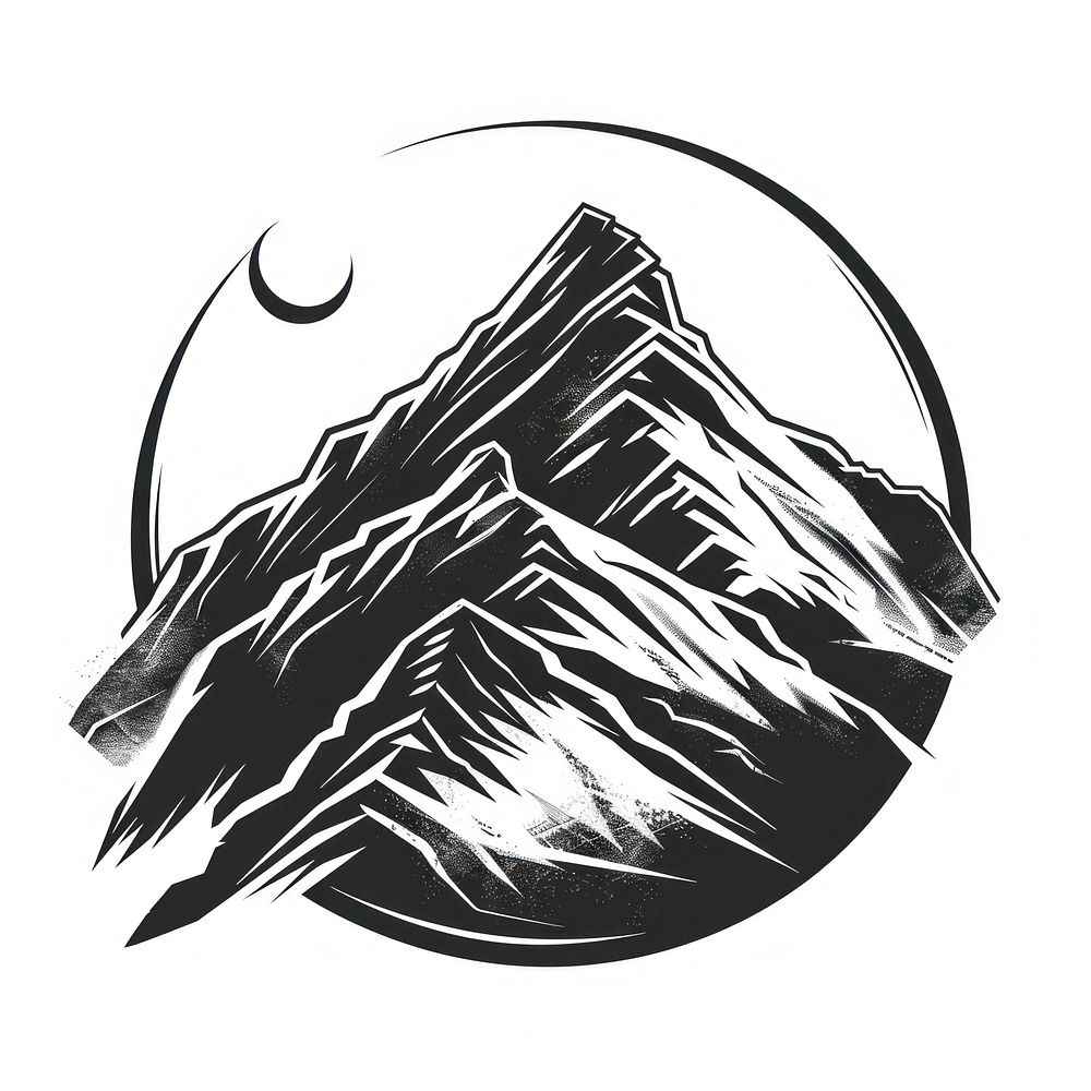 Mountain logo silhouette tranquility.