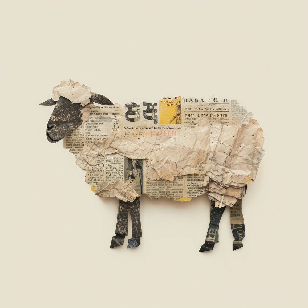 Ephemera paper sheep art livestock animal.