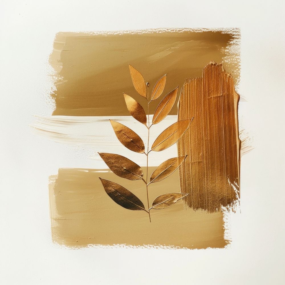 An acrylic stroke top with leaf element overlay art plant creativity.