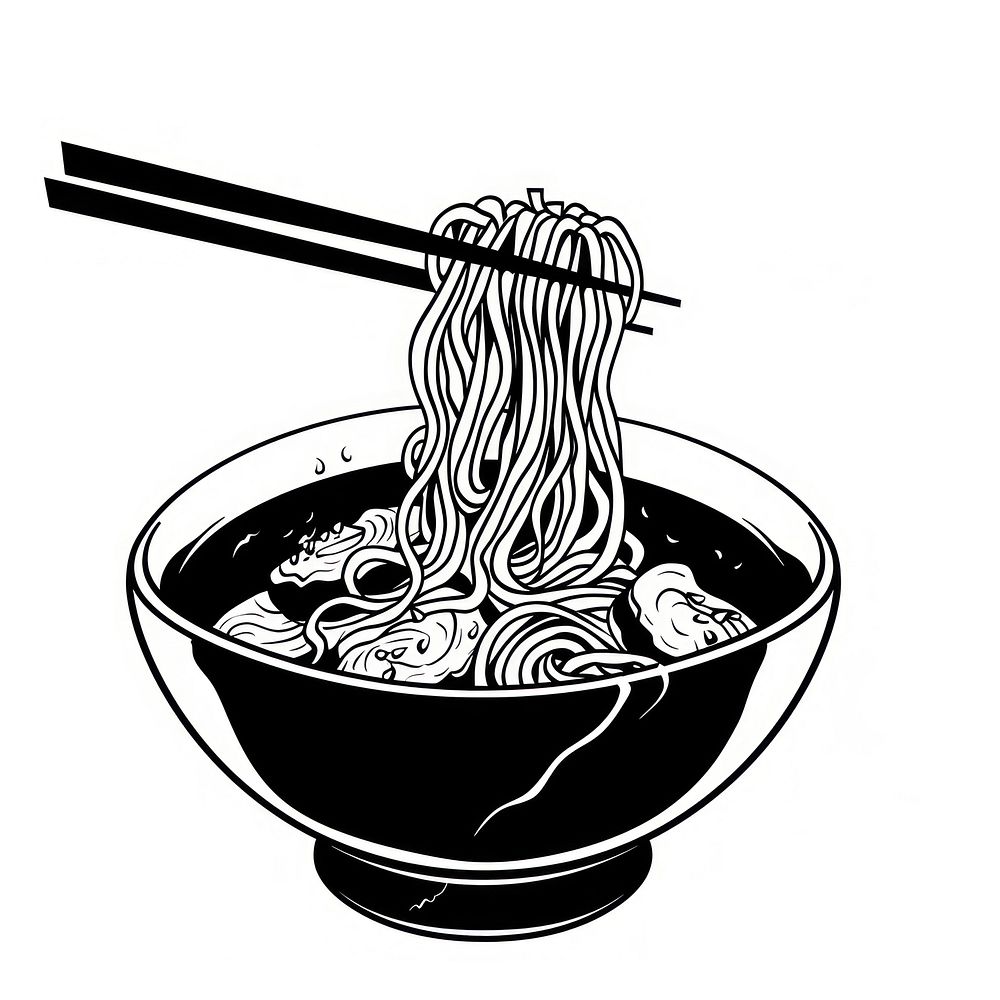 Noodle drawing sketch food.